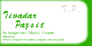 tivadar pazsit business card